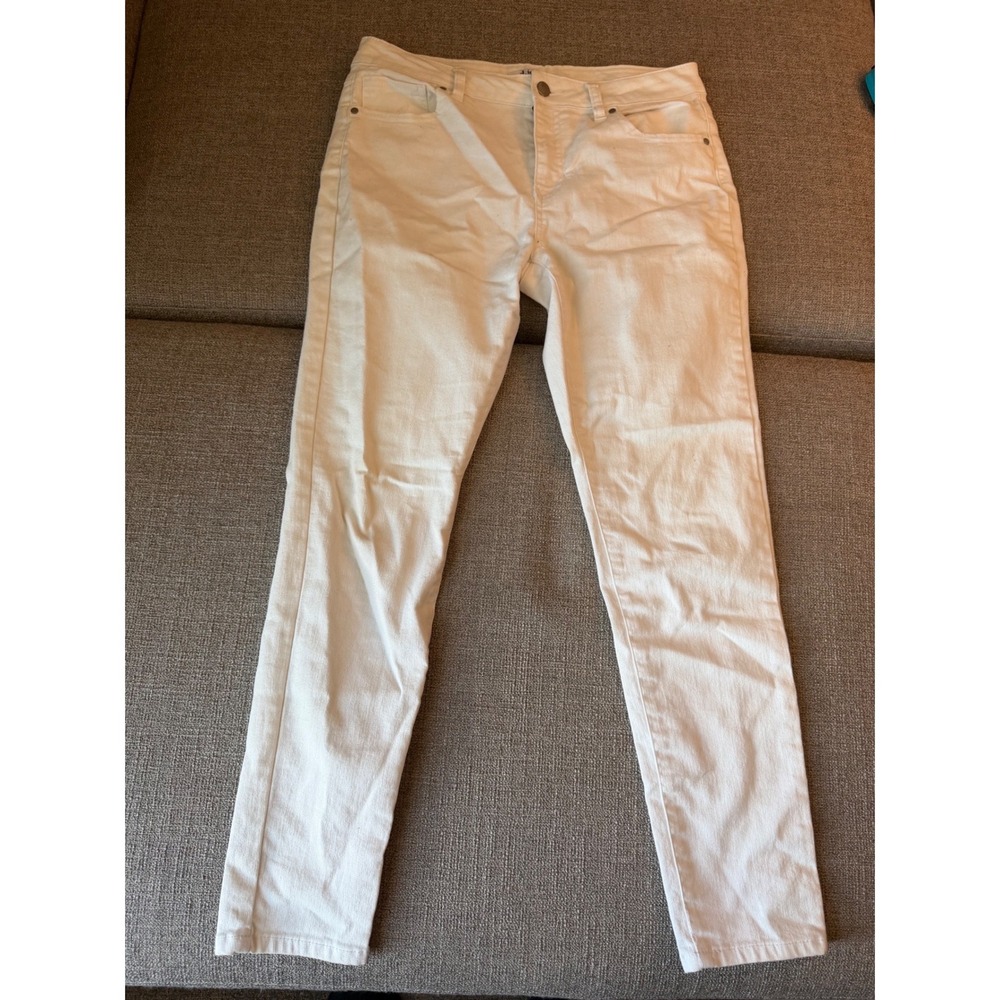 d.jeans Womens White Skinny Denim Jeans Size 8 Stretch Cotton Blend